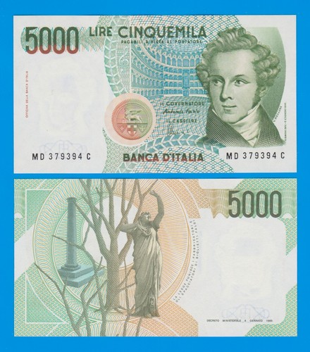 Italy 5000 lire - italy,