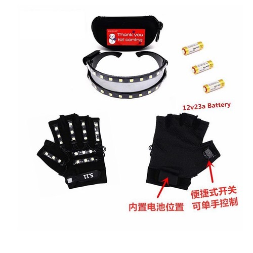 Guanti led occhiali cosplay - led, +