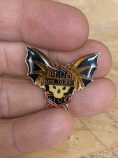 Vintage Harley Pin Bat Wing Skull Live To Ride - Ride To Live Jacket Vest Biker