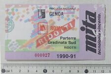 75490 215/tt BIGLIETTO Stadio - GENOA vs ROMA - 1990/91
