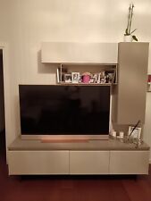 Parete attrezzata mobile TV sala da pranzo salotto Legno Massello Laccato