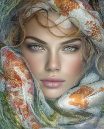 Donna con occhi - , verdi