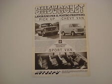 advertising Pubblicità 1984 CHEVROLET PICK UP/CHEVY VAN/SPORT VAN
