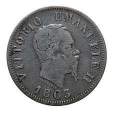 50 centesimi 1863 Valore - Milano - Vittorio Emanuele II - Regno d'Italia - qBB