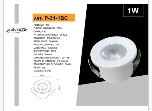 Mini faretto led - led, incasso