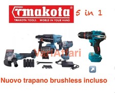 Kit 5 In 1 Motori Brushless Makota  Flex Trapano Impulsi Avvitatore Tassellatore