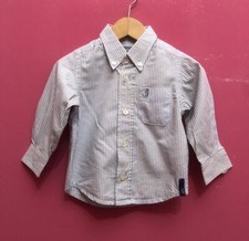 JECKERSON Camicia bambino bianca celeste righe Tg 1 Anno Cotone