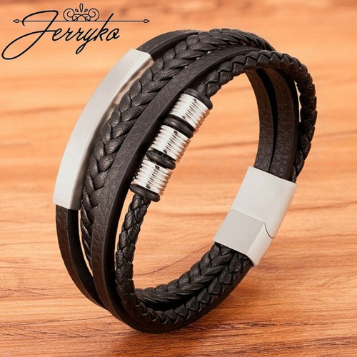 Bracciale uomo nero vera - bracciale, pelle
