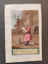 San Marcello Papa Martire acquaforte etching  Antonelli stampa antica 1819