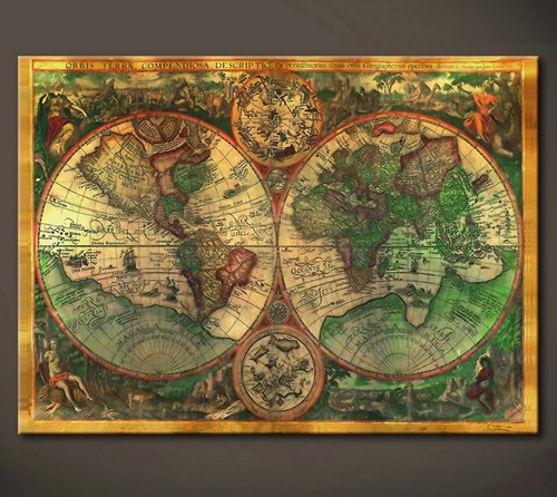 Vecchio world mappamondo - world,