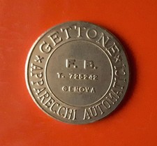 GETTONE X FLIPPERS APPARECCHI ELETTRICI F. B. 725242 GENOVA (MOLTO RARO) [B375]