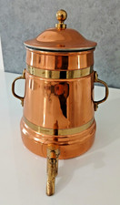 Dispenser Bevande in Rame e Ottone con Rubinetto Spillatore Vintage 20 cm