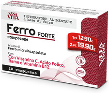 Sanavita Ferro Forte Integratore Alimentare Con Ferro Alto Dosaggio, Vitamina C,