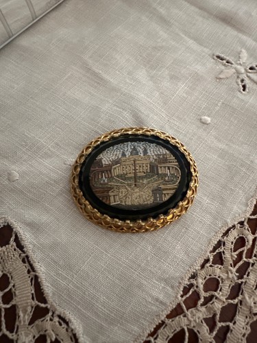 Spilla antica oro onice - antica,