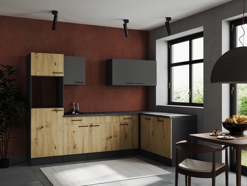 Cucina vuota angolare grigia - cucina,