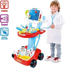 Set Piccolo Dottore con Carello ECG 17 Accessori Little Doctor con luci e suoni