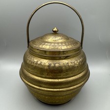 Vintage metal lidded pot - , with