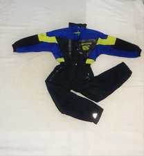 Tuta da sci termica BRUGI VINTAGE anni 90 donna tutto in uno, IT 48, UK 38, US M, multic.