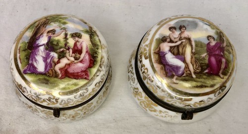 Antique china pill - pill, boxes