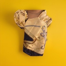 Foulard Blu Balestra 100% Seta Misura grande 85X80.