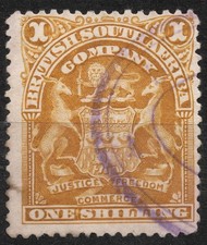 SG84 Sn:#66 usato 1898 1s British South Africa Company stemma 1898-1909