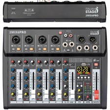 ITALIAN STAGE IS 2MIX6PRO - Mixer 5 canali collegabili tramite trs 6,3mm BT USB