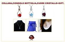COLLANA CON CIONDOLO CUORE BOTTIGLIA PUNTO LUCE CHARM KAWAII HIPPIE CHIC BOHO