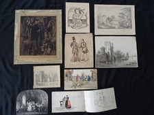 RITROVAMENTO RARI DISEGNI A MANO LIBERA A MATITA INIZIO 900 AUTORI SCONOSCIUTI.