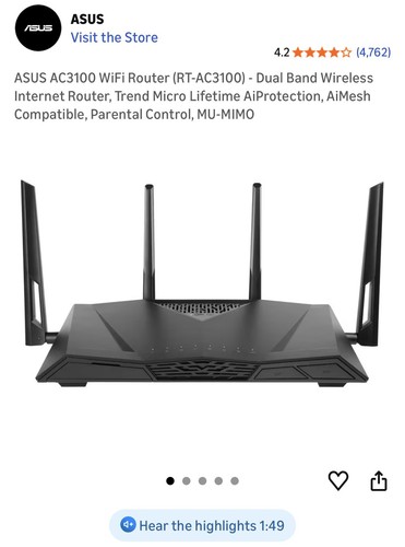 Asus ac3100 dual band gigabit - ac3100,