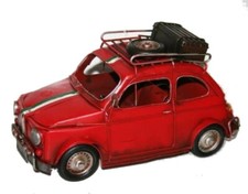 VINTAGE STYLE RED FIAT 500 CAR