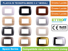 PLACCHE TECNOPOLIMERO SLIM 3 4 7 MODULI COMPATIBILE BTICINO LIVING VARI COLORI