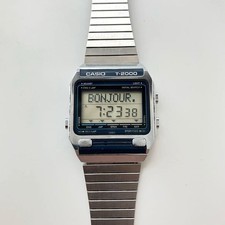 Orologio Uomo Vintage Casio T-2000 Walking Dictionary World Time Giappone Funzionante