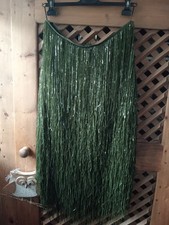 Gonna frange paillettes verde