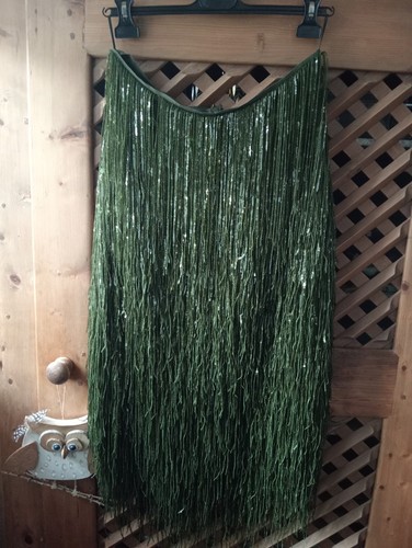 Gonna frange paillettes verde