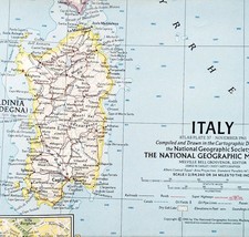 1961 Italia Mappa Geografica