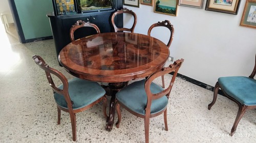 Tavolo rotondo noce radica - noce,
