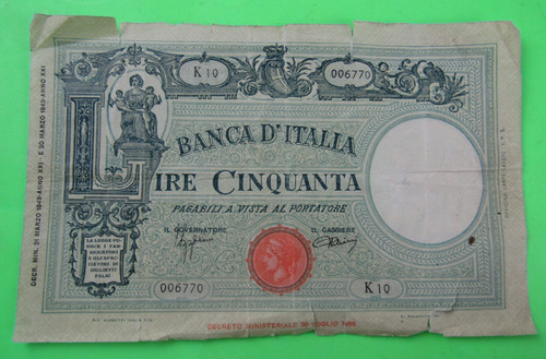 Italy lire 64 1943 - italy,, lire,