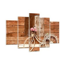 Quadro su Vetro 150x100cm Bici fiore cesto vecchio Stampe Moderni Murale