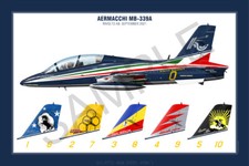 Aermacchi MB-339A Squadron Print - Poster 30x45- Italian AF "Frecce Tricolori"