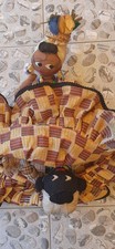 BAMBOLA  VINTAGE TOPSY-TURVY ANNI '50 PANNOLENCI BRASILE H 46 cm.