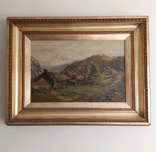 Grande olio paesaggio - , bucolico