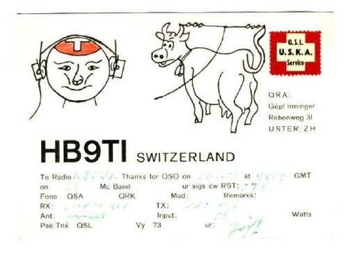 1959 qsl uster svizzera hb9ti - 1959,