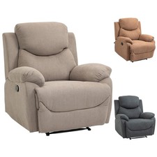 HOMCOM Poltrona Relax Ergonomica in Tessuto Schienale Reclinabile 150°