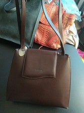 Borsa A Tracolla M. Rossini Pelle Marrone Lucida Vintage 