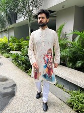 Ganesha Stampa Kurta Per Uomo
