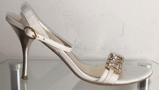 Sandali donna PELUSO sandali décolleté cinturino strass bianco taglia: 38