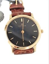 LORENZ orologio classico in oro giallo 18 kt 750 Swiss made quadrante nero