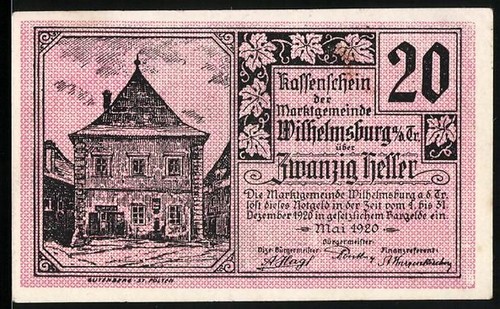 Notgeld wilhelmsburg tr - wilhelmsburg, d.