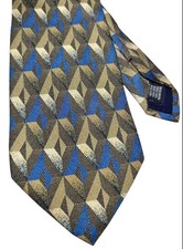 Vintage Luxury Tie Pure Silk Made In Italy 9.5 Cm Geometric Pattern Rare Perfect