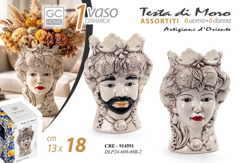 Vaso testa moro - testa, di